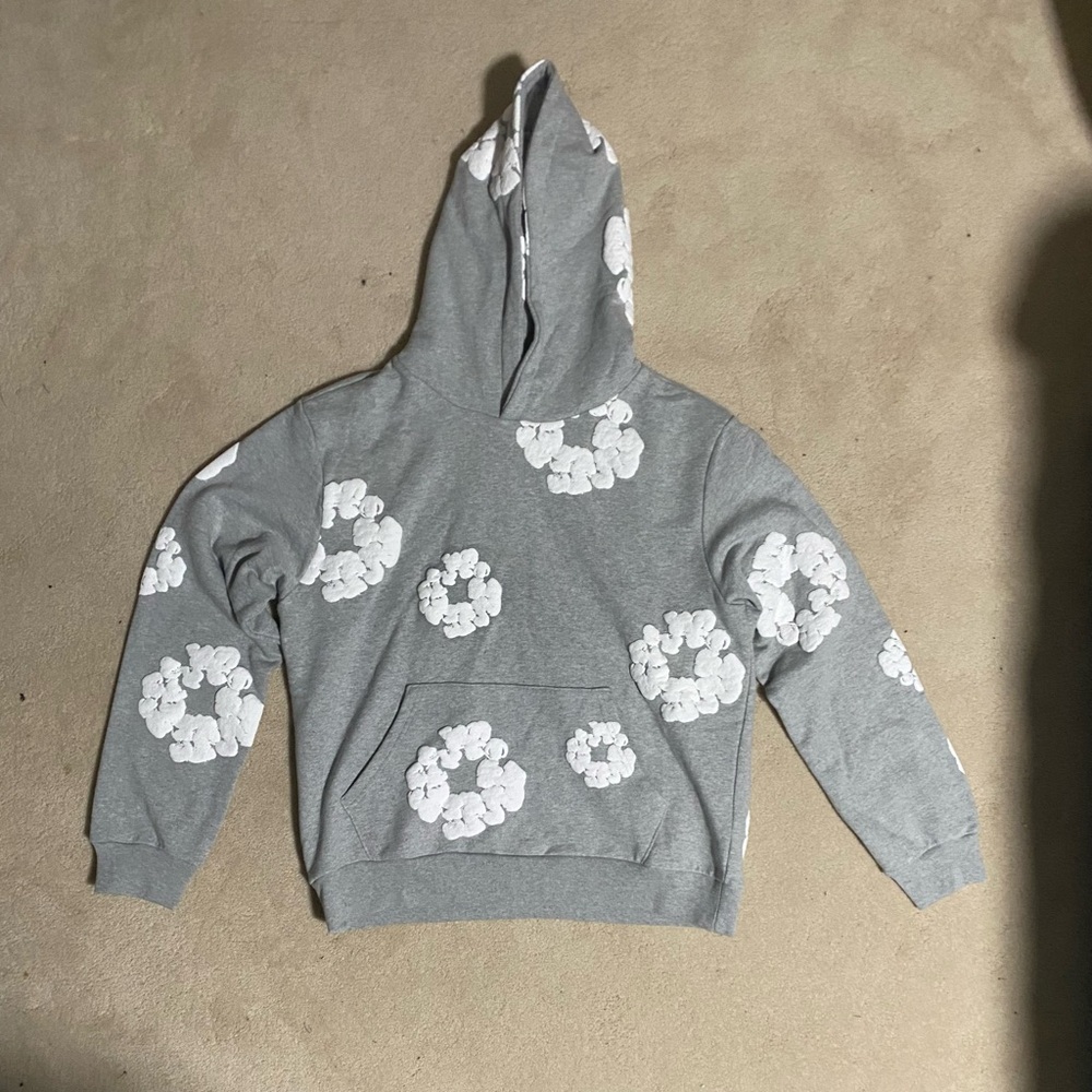 Authentic Grey Denim Tears Cotton Wreath Hoodie
